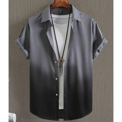 Χαβάης Ανδρικό πουκάμισο 3d Gradient Printing Φαρδιά υπερμεγέθη πουκάμισα και μπλούζες Υψηλής ποιότητας ανδρικά ρούχα Φούτερ για beach party