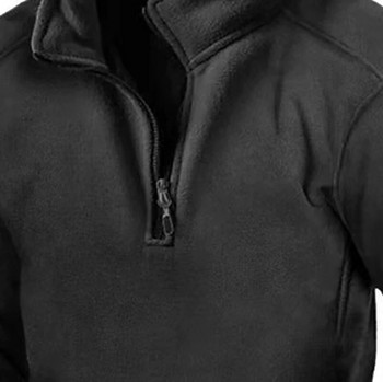 Мъжки тактически външен поларен суичър Ловни плюшени топли тениски Горнища с цип Стойка Свободен пуловер Ветроустойчиви палта за мъжки качулка