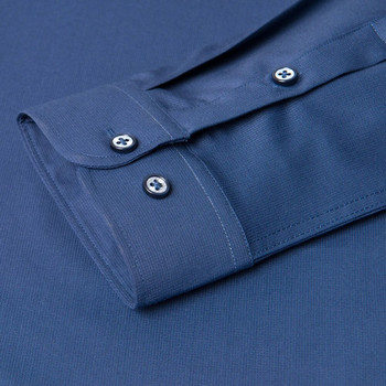 Мъжки ризи с дълъг ръкав от меки бамбукови влакна с класическа кройка без джобове Официална бизнес риза с кантове с вътрешна яка