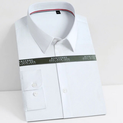 Ανδρικά μακρυμάνικα μαλακά μπαμπού πουκάμισα με κλασική εφαρμογή χωρίς σωλήνες αντίθεσης τσέπης Επίσημο επαγγελματικό φόρεμα