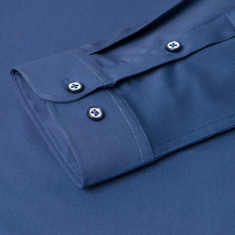 Ανδρικά μακρυμάνικα μαλακά μπαμπού πουκάμισα με κλασική εφαρμογή χωρίς σωλήνες αντίθεσης τσέπης Επίσημο επαγγελματικό φόρεμα