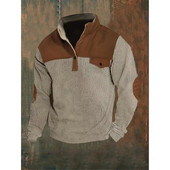 Φθινοπωρινές καινούριες ανδρικές μπλούζες Corn Kernel Patchwork Λεπτή βάση γιακάς Μακρυμάνικο μπλουζάκια Μεγάλα φαρδιά ρούχα Ανδρικά μπλουζάκια