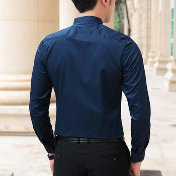 BROWON Марка 2023 Нови мъжки ризи, бизнес ризи с дълъг ръкав и яка, памучна мъжка риза Slim Fit, популярни дизайни, мъжка мода