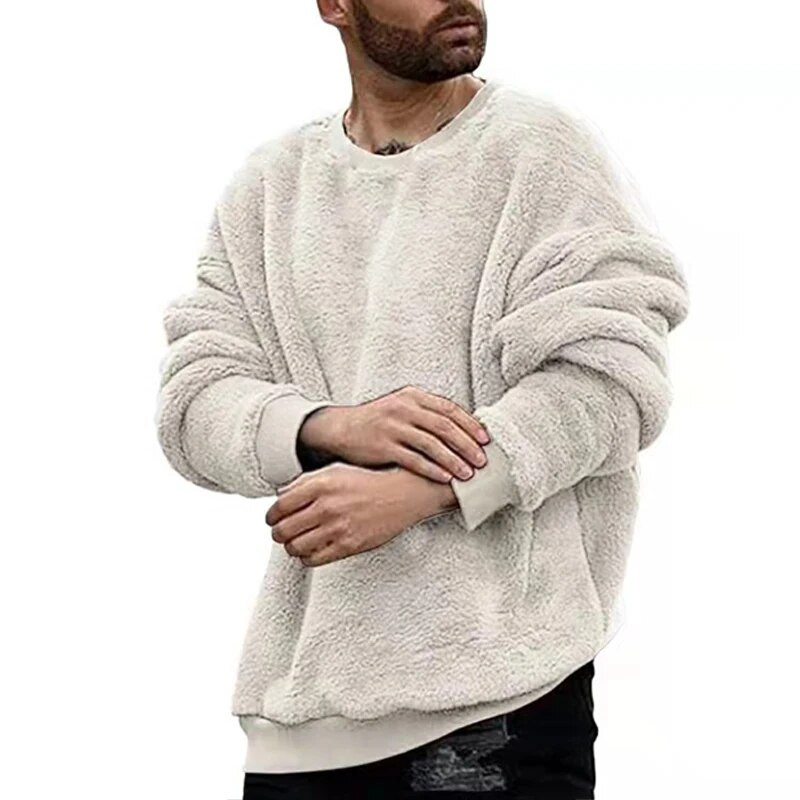 Νέα φαρδιά, βελούδινα ανδρικά ρούχα με κουκούλα, ζεστά μπλουζάκια μόδας, μονόχρωμα, casual με λαιμόκοψη στο δρόμο, Hip-hop ανδρικά πουλόβερ κουκούλες