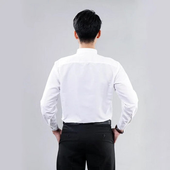 Мъжка риза Бял цвят Мъжки официални бизнес ризи Мъжки смокинг за представление Сватбено парти Сценично облекло