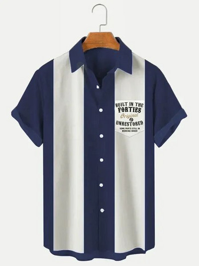 Hawaii särk Harajuku triibulise trükiga vaba mood vabaaja lühikeste varrukatega nööp Aloha rand, suvi meestele, rõivad puhkuse tänaval