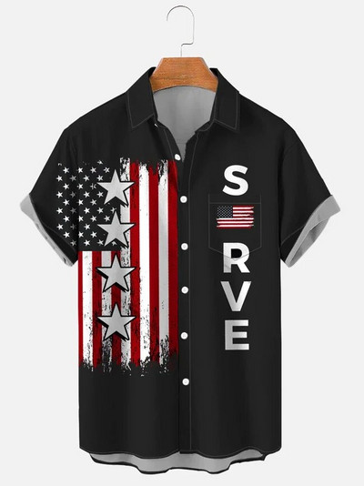 Hawaii särk Harajuku triibulise trükiga vaba mood vabaaja lühikeste varrukatega nööp Aloha rand, suvi meestele, rõivad puhkuse tänaval