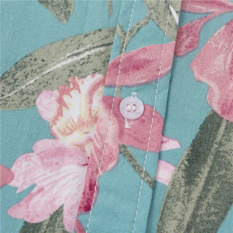 Μαύρο ροζ λουλουδάτο στάμπα Παραλία Aloha πουκάμισα Ανδρικά Camisa Masculina 2023 Καλοκαιρινό καθημερινό κοντομάνικο Χαβάης πουκάμισο Ανδρικά ρούχα για πάρτι