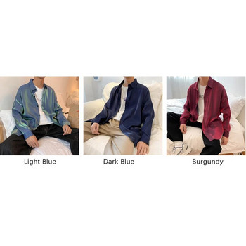 TFETTERS Άνοιξη φθινόπωρο απλό πουκάμισο Ανδρικό 2023 μπορντό λεπτό μακρυμάνικο πουκάμισο Μόδα Streetwear Ανδρικά ρούχα Εξατομικευμένο δώρο