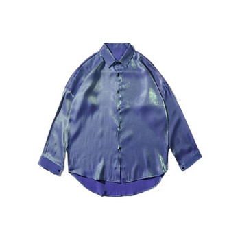 TFETTERS Пролетна есенна обикновена риза Мъжка 2023 г. Бордо тънка риза с дълги ръкави Модно улично мъжко облекло Персонализиран подарък