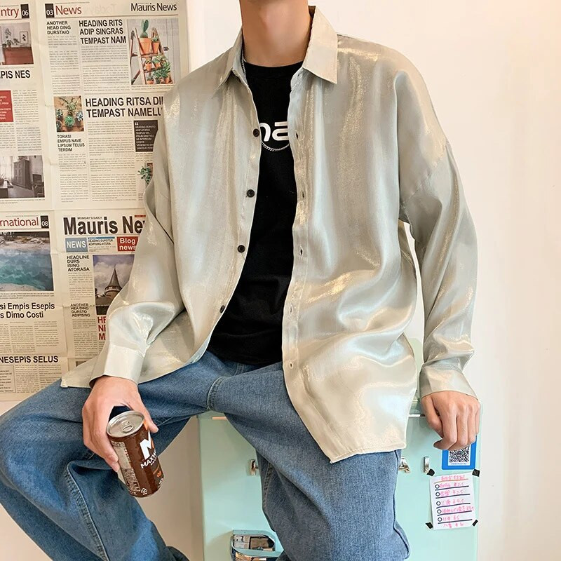 TFETTERS Άνοιξη φθινόπωρο απλό πουκάμισο Ανδρικό 2023 μπορντό λεπτό μακρυμάνικο πουκάμισο Μόδα Streetwear Ανδρικά ρούχα Εξατομικευμένο δώρο