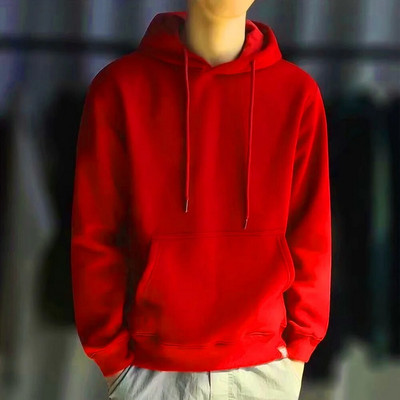 Φθινοπωρινό και ανοιξιάτικο πουλόβερ μονόχρωμο πουλόβερ με ρούχα για φθινόπωρο και άνοιξη Μακρυμάνικο μπλουζάκι με κουκούλα από πολυεστέρα