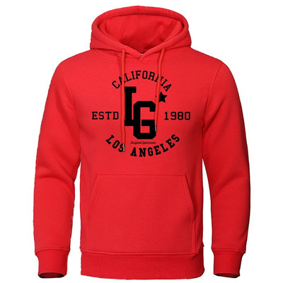 Los Angeles California Estd 1980 Meeste kapuuts Loominguline Pullover Dressipärgid Crewneck Tänavarõivad Juhuslik Oversize kapuuts, Naine