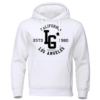 Los Angeles California Estd 1980 Meeste kapuuts Loominguline Pullover Dressipärgid Crewneck Tänavarõivad Juhuslik Oversize kapuuts, Naine
