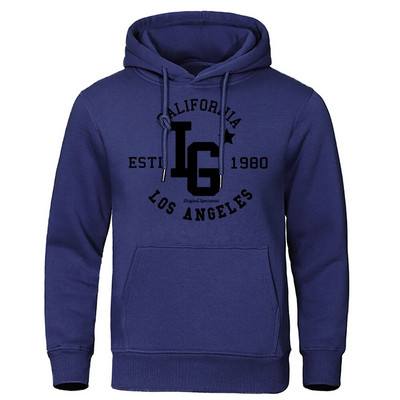 Los Angeles California Estd 1980 Meeste kapuuts Loominguline Pullover Dressipärgid Crewneck Tänavarõivad Juhuslik Oversize kapuuts, Naine