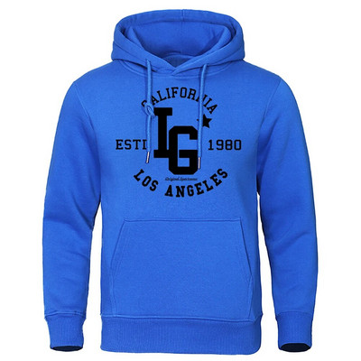 Los Angeles California Estd 1980 Meeste kapuuts Loominguline Pullover Dressipärgid Crewneck Tänavarõivad Juhuslik Oversize kapuuts, Naine