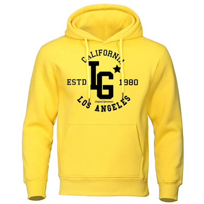 Los Angeles California Estd 1980 Meeste kapuuts Loominguline Pullover Dressipärgid Crewneck Tänavarõivad Juhuslik Oversize kapuuts, Naine