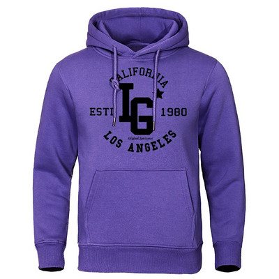 Los Angeles California Estd 1980 Meeste kapuuts Loominguline Pullover Dressipärgid Crewneck Tänavarõivad Juhuslik Oversize kapuuts, Naine