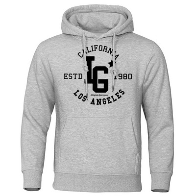 Los Angeles California Estd 1980 Meeste kapuuts Loominguline Pullover Dressipärgid Crewneck Tänavarõivad Juhuslik Oversize kapuuts, Naine