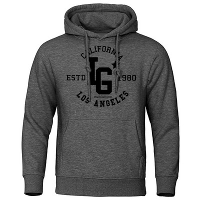 Los Angeles California Estd 1980 Meeste kapuuts Loominguline Pullover Dressipärgid Crewneck Tänavarõivad Juhuslik Oversize kapuuts, Naine