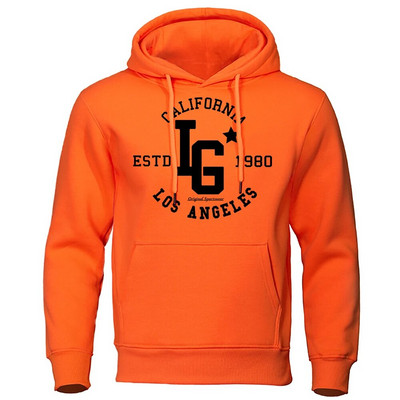 Los Angeles California Estd 1980 Meeste kapuuts Loominguline Pullover Dressipärgid Crewneck Tänavarõivad Juhuslik Oversize kapuuts, Naine