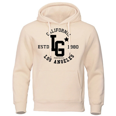 Los Angeles California Estd 1980 Meeste kapuuts Loominguline Pullover Dressipärgid Crewneck Tänavarõivad Juhuslik Oversize kapuuts, Naine