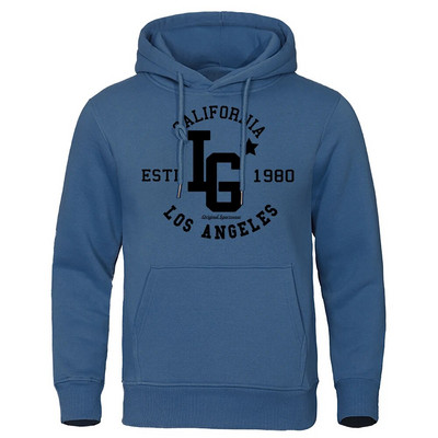 Los Angeles California Estd 1980 Meeste kapuuts Loominguline Pullover Dressipärgid Crewneck Tänavarõivad Juhuslik Oversize kapuuts, Naine