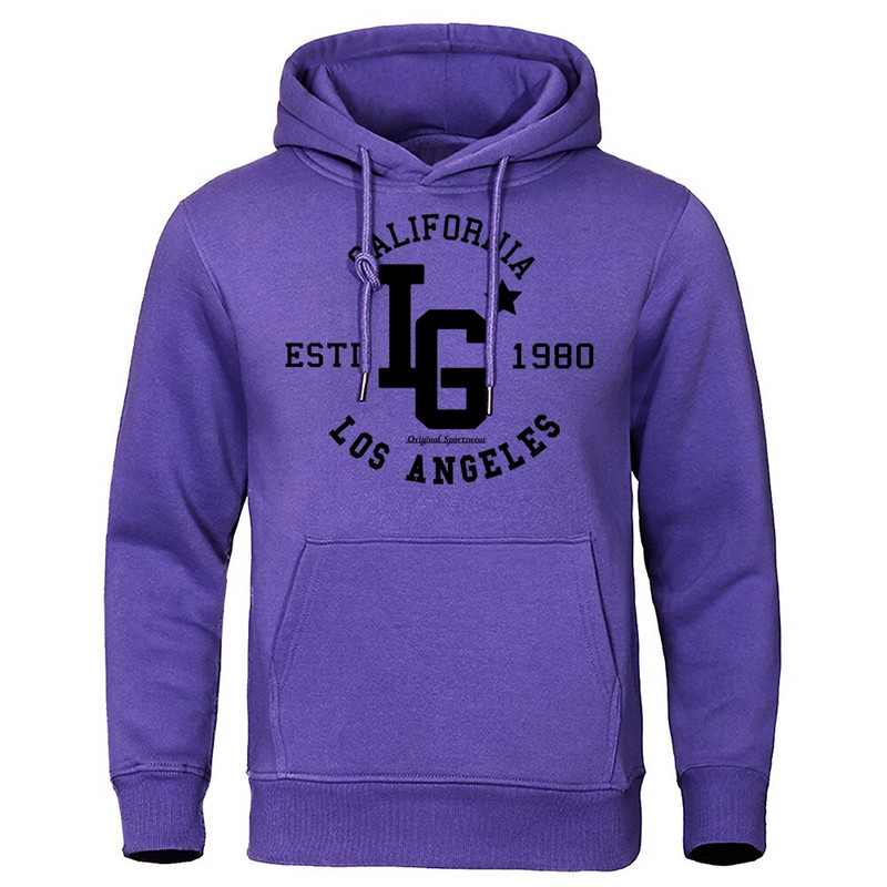 Los Angeles California Estd 1980 Meeste kapuuts Loominguline Pullover Dressipärgid Crewneck Tänavarõivad Juhuslik Oversize kapuuts, Naine