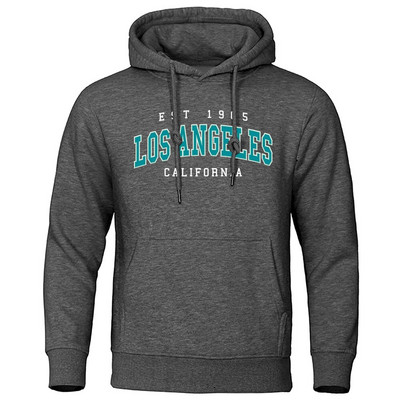 Est 1905 L0S Angeles California kiri kapuutsiga mees Mood Sügiskapuuts Lahedad Suured riided Puuvill Mugav dressipluus