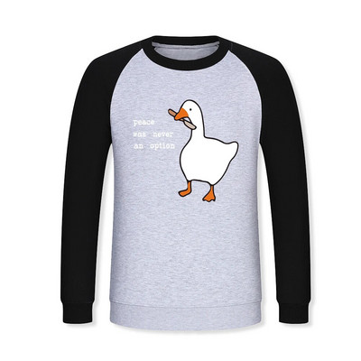 A béke soha nem volt választási lehetőség Libamintás férfi hosszú ujjú Kawaii Rajzfilmek Pulóverek Divat Alkalmi egyszerű ruházat Férfi pulóverek