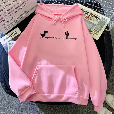 Mosaic Game Cactus Little Dinosaur Meeste kapuutsid Sügissed vabad tänavarõivad O-kaelusega vabaaja kampsun, taskufliis, soe meeste kapuuts