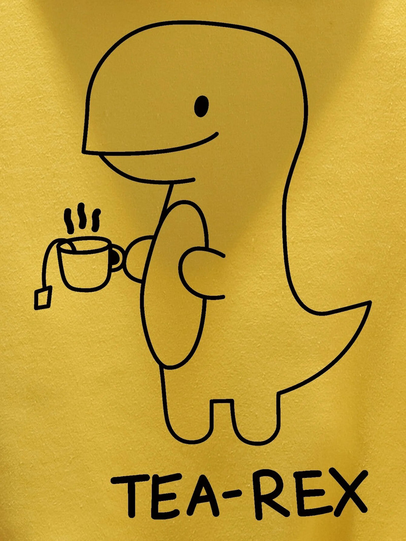 Mielas juokingas „T Rex Drink Tea Print“ džemperis, šaunūs vyriški gobtuvai, vyriškas laisvalaikio grafinio dizaino megztinis su gobtuvu su
