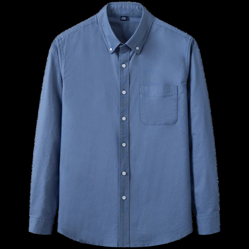 Vyriški 100 % medvilnės Oksfordo laisvalaikio marškiniai, su kišenėmis ilgomis rankovėmis, standartinio stiliaus languoti dryžuoti universalūs marškiniai