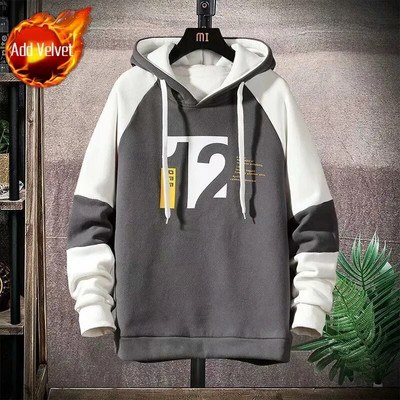 Φούτερ για ανδρικά φαρδιά φούτερ Ανδρικά ρούχα Μαύρα φλις με κουκούλα Χειμερινό μπλουζάκι Φούτερ Δωρεάν αποστολή Χαμηλή τιμή One Piece Ζεστό