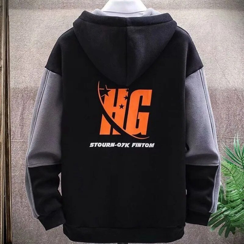 Φούτερ για ανδρικά φαρδιά φούτερ Ανδρικά ρούχα Μαύρα φλις με κουκούλα Χειμερινό μπλουζάκι Φούτερ Δωρεάν αποστολή Χαμηλή τιμή One Piece Ζεστό