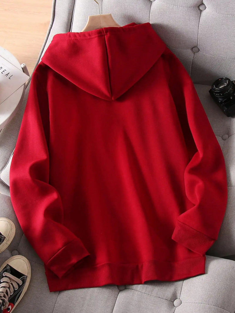 Ανδρικές κουκούλες με απλή εκτύπωση από ελαφοκέρατο Casual ρούχα Street Style Ζεστά εκπτώσεις Δημιουργικό πουλόβερ με κουκούλα για το φθινόπωρο και το χειμώνα