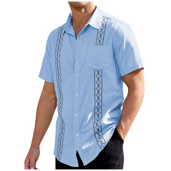 Ретро риза за мъже Ежедневни ризи с копчета Боулинг Ризи с къс ръкав Плажна риза Блузи Ретро дрехи Жилетка Dropshipping