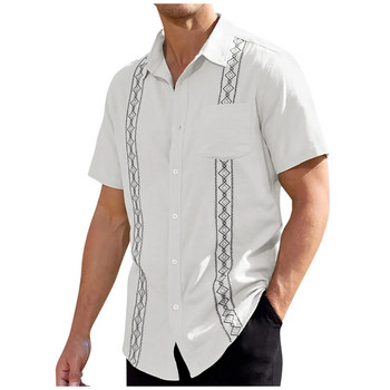 Ретро риза за мъже Ежедневни ризи с копчета Боулинг Ризи с къс ръкав Плажна риза Блузи Ретро дрехи Жилетка Dropshipping