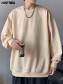 Višebojni pamučni sweatshirts muški, jesenski jednobojni pulover, korejska Harajuku Y2K ležerna ulična odjeća, ženske jednobojne majice, gornja odjeća za hip hop