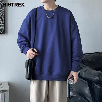 Višebojni pamučni sweatshirts muški, jesenski jednobojni pulover, korejska Harajuku Y2K ležerna ulična odjeća, ženske jednobojne majice, gornja odjeća za hip hop