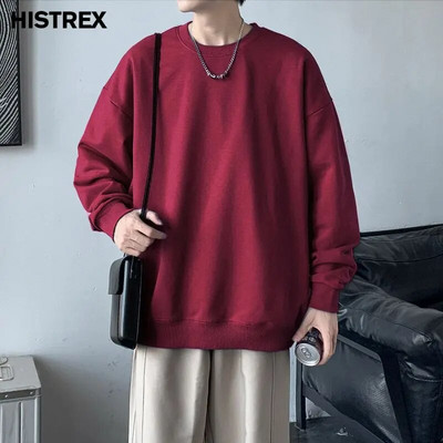 Višebojni pamučni sweatshirts muški, jesenski jednobojni pulover, korejska Harajuku Y2K ležerna ulična odjeća, ženske jednobojne majice, gornja odjeća za hip hop