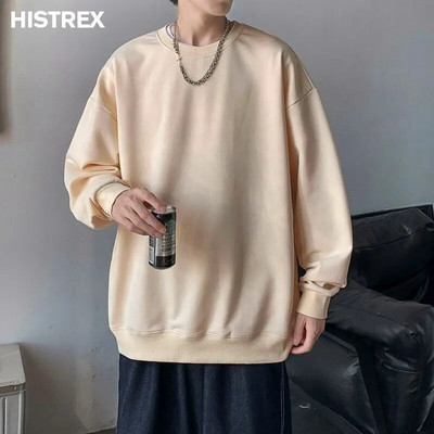 Višebojni pamučni sweatshirts muški, jesenski jednobojni pulover, korejska Harajuku Y2K ležerna ulična odjeća, ženske jednobojne majice, gornja odjeća za hip hop