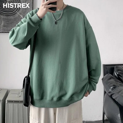 Višebojni pamučni sweatshirts muški, jesenski jednobojni pulover, korejska Harajuku Y2K ležerna ulična odjeća, ženske jednobojne majice, gornja odjeća za hip hop