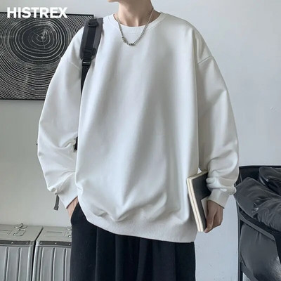 Višebojni pamučni sweatshirts muški, jesenski jednobojni pulover, korejska Harajuku Y2K ležerna ulična odjeća, ženske jednobojne majice, gornja odjeća za hip hop