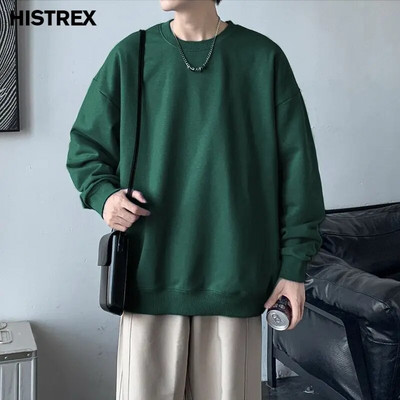 Višebojni pamučni sweatshirts muški, jesenski jednobojni pulover, korejska Harajuku Y2K ležerna ulična odjeća, ženske jednobojne majice, gornja odjeća za hip hop