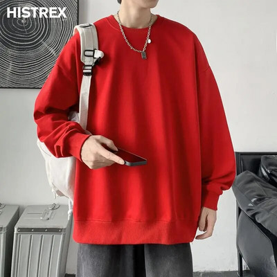 Višebojni pamučni sweatshirts muški, jesenski jednobojni pulover, korejska Harajuku Y2K ležerna ulična odjeća, ženske jednobojne majice, gornja odjeća za hip hop