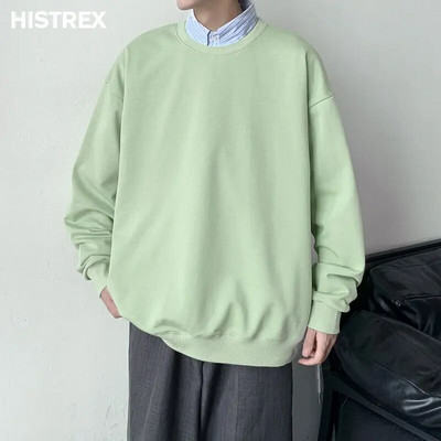 Višebojni pamučni sweatshirts muški, jesenski jednobojni pulover, korejska Harajuku Y2K ležerna ulična odjeća, ženske jednobojne majice, gornja odjeća za hip hop