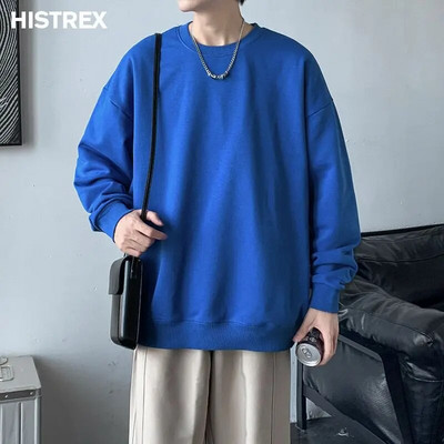 Višebojni pamučni sweatshirts muški, jesenski jednobojni pulover, korejska Harajuku Y2K ležerna ulična odjeća, ženske jednobojne majice, gornja odjeća za hip hop