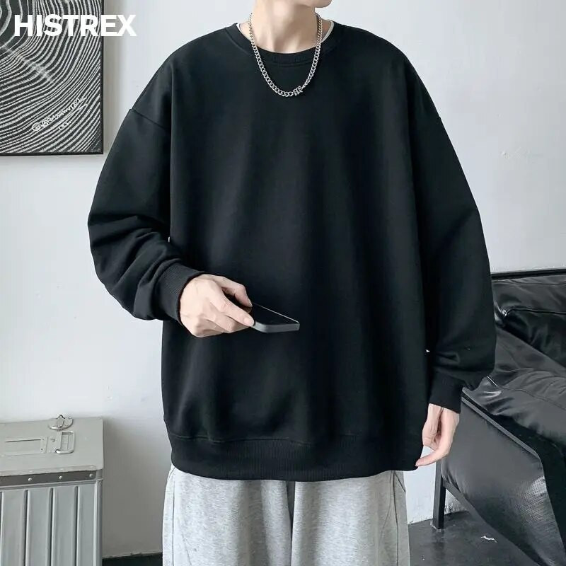 Daugiaspalviai medvilniniai megztiniai, vyriški, rudeniniai solidūs megztiniai, korėjietiški Harajuku Y2K laisvalaikio gatvių drabužiai, moteriški paprasti viršutiniai drabužiai, hiphopo viršutiniai drabužiai