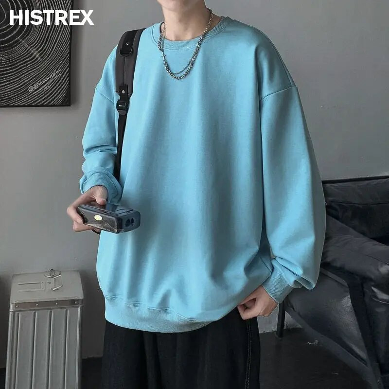 Daugiaspalviai medvilniniai megztiniai, vyriški, rudeniniai solidūs megztiniai, korėjietiški Harajuku Y2K laisvalaikio gatvių drabužiai, moteriški paprasti viršutiniai drabužiai, hiphopo viršutiniai drabužiai